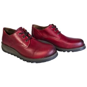 Fly London Women's Red Leather Lace Up Oxfords Size 40 (EU) 9-9.5 (US) EUC